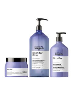 Serie Expert Blondifier Gloss Shampoo 1500ml,Conditioner 750ml & Masque 500ml by L’Oréal Professionn
